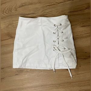 lace up mini skirt